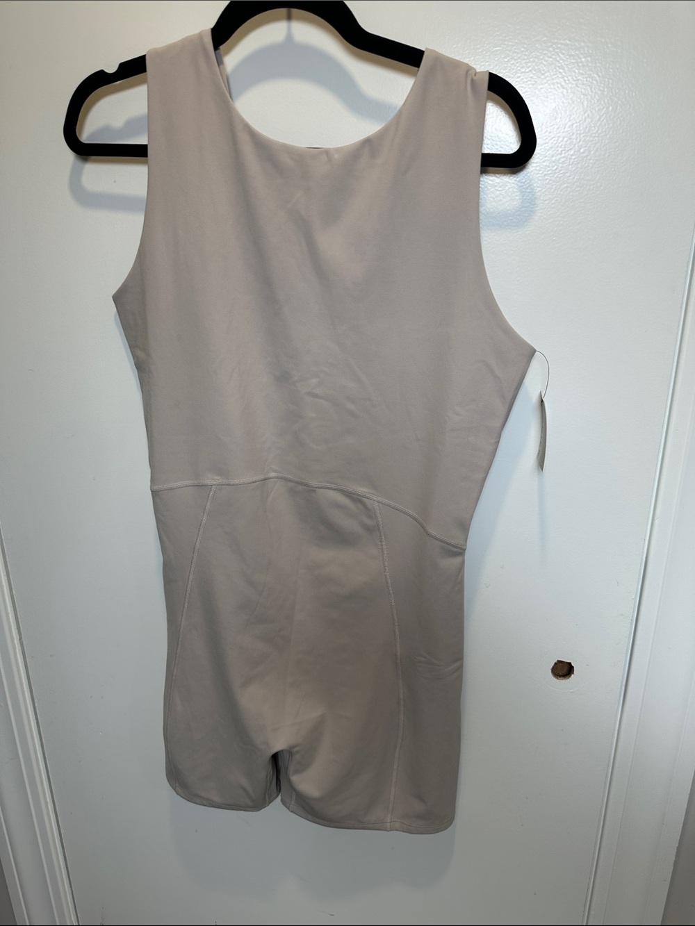 Bandier Sleeveless Beige Short Romper (21)